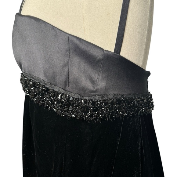 Escada Black Velvet Elegant Cocktail Ruched Maxi Dress Sz 36 - Picture 5 of 14